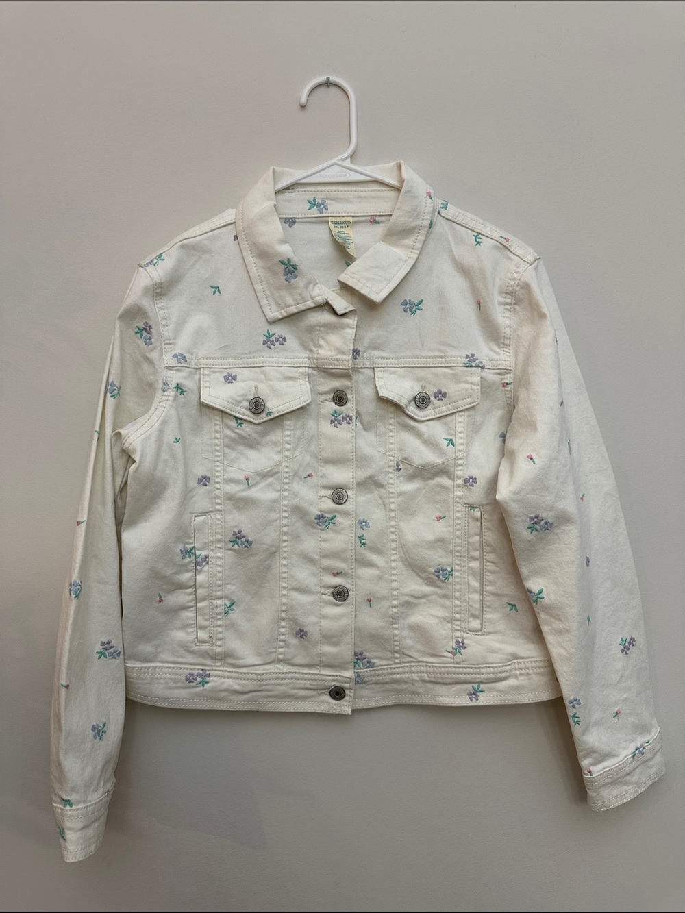 Thereabouts Embroidered Cream Floral Denim Jacket